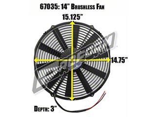 14 INCH THERMO FAN CURVED BLADE 12V 1730 CFM HIGH OUTPUT PUSH/PULL 14 INCH THERMO FAN CURVED BLADE 12V 1730 CFM HIGH OUTPUT PUSH/PULL