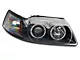 Raxiom Dual LED Halo Projector Headlights; Black Housing; Clear Lens (99-04 Mustang)