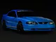 LED Halo Projector Headlights; Black Housing; Clear Lens (94-98 Mustang)