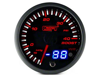 Prosport 60mm JDM Series Dual Display Boost Gauge; Electrical; Amber/White (Universal; Some Adaptation May Be Required)