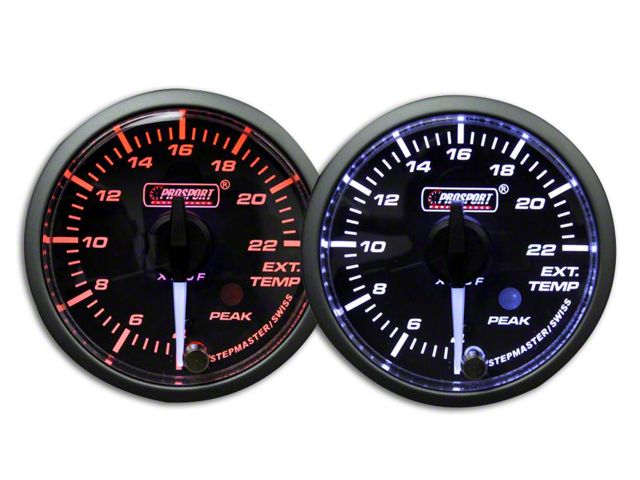 Prosport 52mm Premium Series White Pointer Boost Gauge; Electrical; Green/White (Universal; Some Adaptation May Be Required)