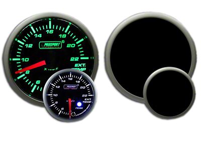 Prosport 52mm Premium Series Exhaust Gas Temperature Premium Boost Gauge; Green/White (Universal; Some Adaptation May Be Required)