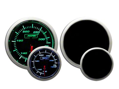 Prosport 52mm Performance Series Oil Temperature Gauge; Green/White (Universal; Some Adaptation May Be Required)