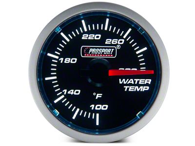 Prosport 52mm Performance Series Water Temperature Gauge; Electrical; Blue/White (Universal; Some Adaptation May Be Required)