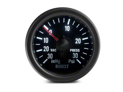 Prosport 52mm Boost Gauge; Mechanical; 30 PSI; Amber/White (Universal; Some Adaptation May Be Required)