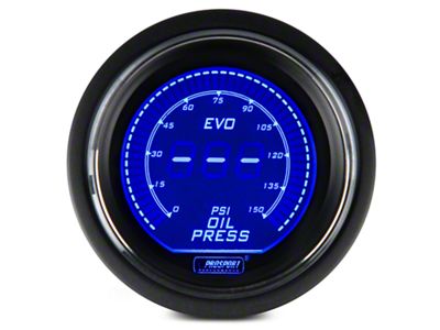 Prosport 52mm Digital Oil Pressure Gauge; Electrical; Blue/Red (Universal; Some Adaptation May Be Required)