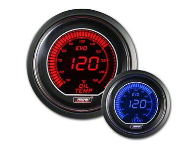 Prosport 52mm EVO Metric Series Celsius Oil Temperature Gauge; Electrical; Blue/Red (Universal; Some Adaptation May Be Required)