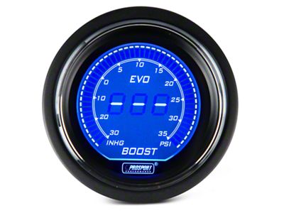 Prosport 52mm EVO Series Digital Boost Gauge; Electrical; 35 PSI; Blue/Red (Universal; Some Adaptation May Be Required)