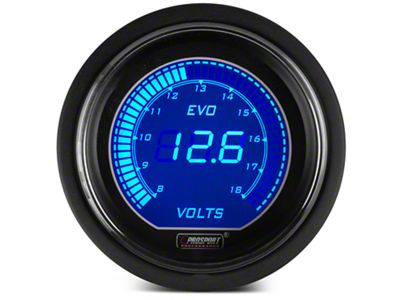 Prosport 52mm EVO Series Digital Volt Gauge; Electrical; Blue/Red (Universal; Some Adaptation May Be Required)