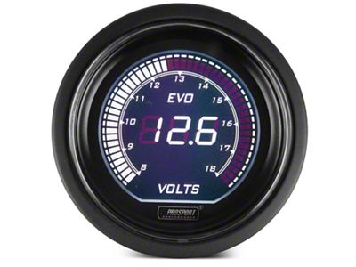 Prosport 52mm EVO Series Digital Volt Gauge; Electrical; Green/White (Universal; Some Adaptation May Be Required)