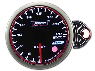 Prosport 52mm Halo Premium Series Exhaust Gas Temperature Gauge; Electrical; Blue/White/Amber (Universal; Some Adaptation May Be Required)