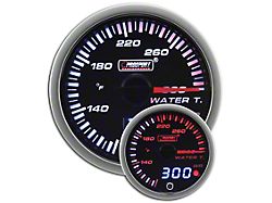 Prosport 52mm JDM Series Dual Display Water Temperature Gauge; Electrical; Amber/White (Universal; Some Adaptation May Be Required)