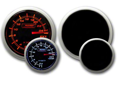 Prosport 52mm Performance Series Exhaust Gas Temperature Gauge; Electrical; Amber/White (Universal; Some Adaptation May Be Required)