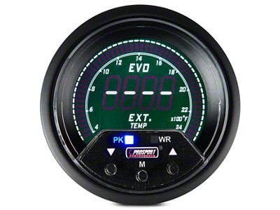 Prosport 60mm Premium EVO Series Exhaust Gas Temperature Gauge; Quad Color (Universal; Some Adaptation May Be Required)