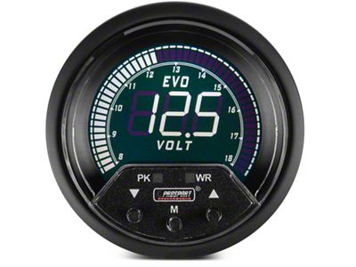 Prosport 60mm Premium EVO Series Volt Gauge; Quad Color (Universal; Some Adaptation May Be Required)