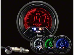 Prosport 52mm Premium EVO Series Wideband Air Fuel Ratio Gauge with With Bosch Sensor; Electrical; Blue/Red/Green/White (Universal; Some Adaptation May Be Required)