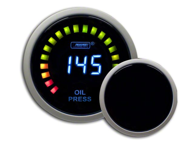 Prosport 52mm Digital Oil Pressure Gauge; Electrical; Blue (Universal; Some Adaptation May Be Required)