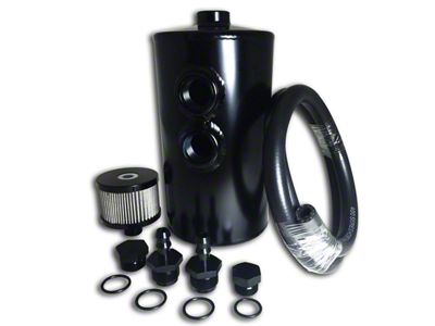 Prosport Dual Baffle Aluminum Oil Catch Can; Black (Universal; Some Adaptation May Be Required)