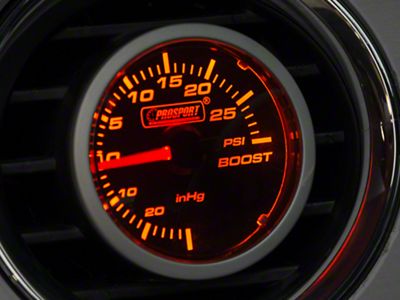 Prosport 52mm Performance Series Boost Gauge; Mechanical; 30 PSI; Amber/White (Universal; Some Adaptation May Be Required)