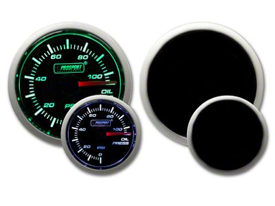 Prosport 52mm Performance Series Oil Pressure Gauge; Electrical; Green/White (Universal; Some Adaptation May Be Required)