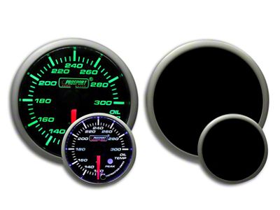 Prosport 52mm Premium Series Oil Temperature Gauge; Electrical; Green/White (Universal; Some Adaptation May Be Required)