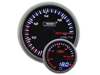 Prosport 52mm JDM Series Dual Display Volt Gauge; Electrial (Universal; Some Adaptation May Be Required)