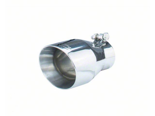 Pypes Angled Cut Dual Wall Round Exhaust Tip; 4-Inch; Polished (10-15 V6 Camaro)