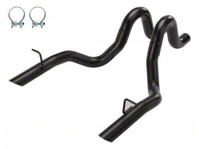 Pypes 3-Inch Tail Pipes; Black (87-93 5.0L Mustang)