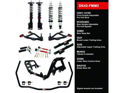 QA1 Level 2 Drag Kit with Coil-Overs; Wide Stance (87-89 Mustang)