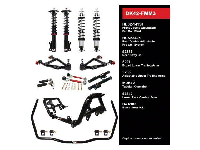 QA1 Level 2 Drag Kit with Coil-Overs; Wide Stance (90-93 Mustang)