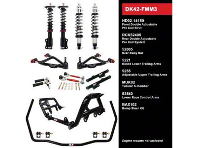 QA1 Level 2 Drag Kit with Coil-Overs; Wide Stance (90-93 Mustang)
