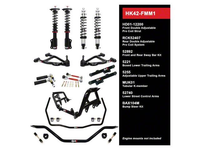 QA1 Level 2 Handing Kit with Coil-Overs; Narrow Stance (79-86 Mustang)