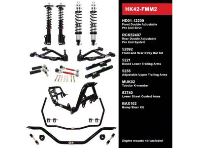 QA1 Level 2 Handling Kit with Coil-Overs; Wide Stance (87-89 Mustang)
