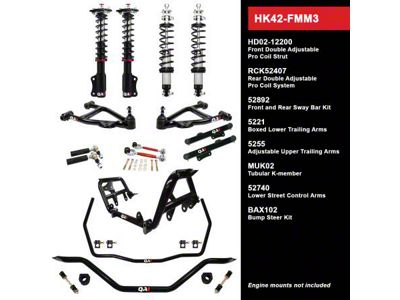 QA1 Level 2 Handling Kit with Coil-Overs; Wide Stance (90-93 Mustang)