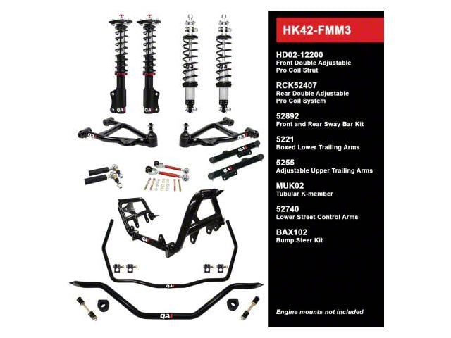 QA1 Level 2 Handing Kit with Coil-Overs; Wide Stance (90-93 Mustang)