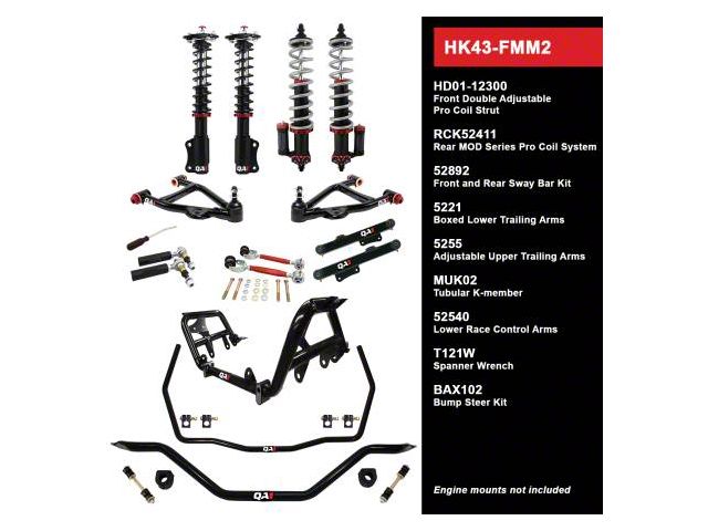 QA1 Level 3 Handing Kit with Coil-Overs; Wide Stance (87-89 Mustang)