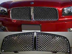 Billet Upper Grille Overlay; Stainless Steel (06-10 Charger)