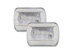 Quake LED Classic Tech Series 5x7-Inch LED Headlights with RGB Accent; Chrome Housing; Clear Lens (85-86 Mustang)