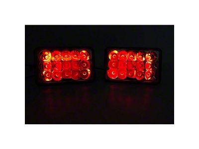 Quake LED Tempest 4x6-Inch High/Low RG Accent LED Headlight; Chrome Housing; Clear Lens (79-86 Mustang)