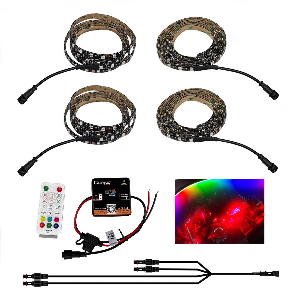 Quake Led Display Quake LED Universal AM HDX Engine Bay Accent Lighting Kit with ...