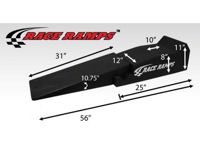 54m Ramp Race Ramps Universal AM 2-Piece Ramps; 10.80-Degree Approach Angle; 56 ...