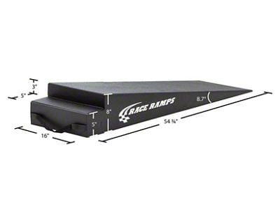 Race Ramps H Extra Wide Trailer Ramps; 8.70-Inch Degree Approach Angle; 8-Inch