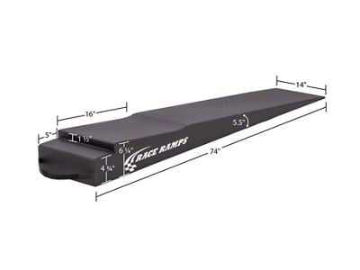 Race Ramps H Trailer Ramps with Flap Cutouts; 5.50-Degree Approach Angle; 7-Inch