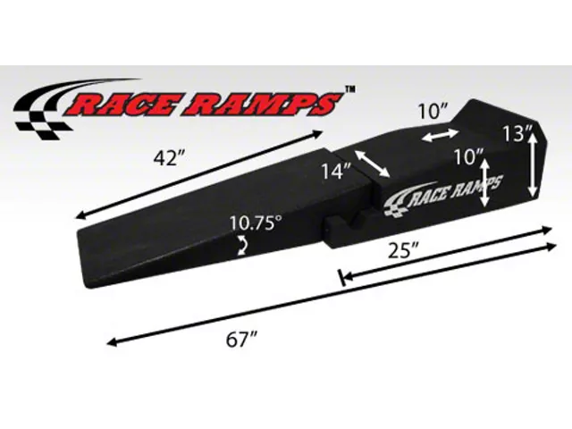 1080 Launch Ramp Race Ramps Universal AM XT 2-Piece Ramps; 10.80-Degree Approach Angle ...