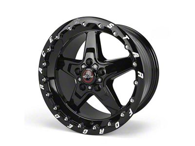 Race Star 92 Drag Star Bracket Racer Gloss Black Wheel; Rear Only; 17x10.5 (05-09 Mustang)