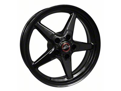 Race Star 92 Drag Star Bracket Racer Gloss Black Wheel; Front Only; 17x7 (06-10 RWD Charger)