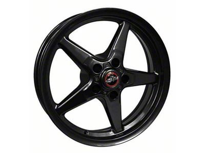 Race Star 92 Drag Star Bracket Racer Gloss Black Wheel; Front Only; 18x5 (06-10 RWD Charger)