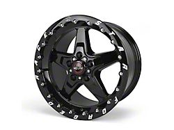 Race Star 92 Drag Star Bracket Racer Gloss Black Wheel; Rear Only; 17x10 (06-10 RWD Charger)