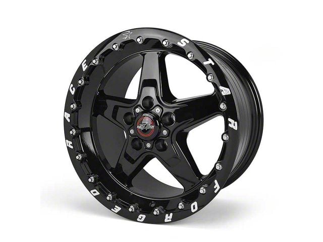 Race Star 92 Drag Star Bracket Racer Gloss Black Wheel; Rear Only; 17x10.5 (10-14 Mustang)