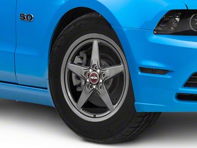 Race Star 92 Drag Star Bracket Racer Metallic Gray Wheel; Front Only; 17x4.5; 25.4mm Offset (10-14 Mustang)